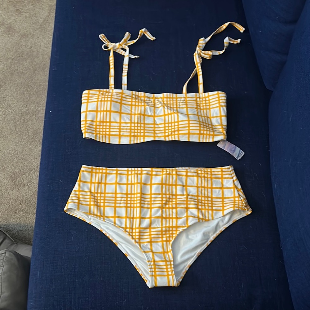 Yellow Plaid Bikini Set